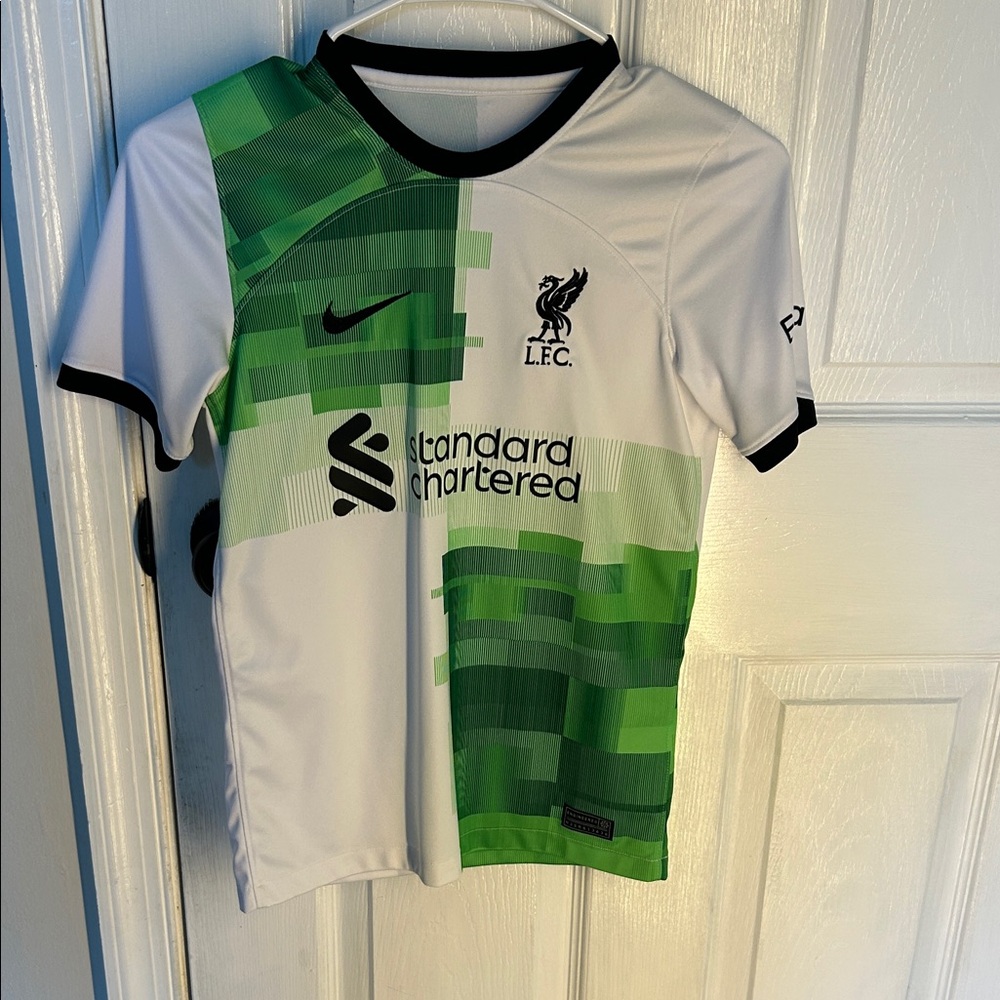 Nike Kids White and Green LFC Jersey